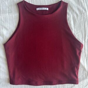 Reoria Red Burgundy Muscle Tank Top